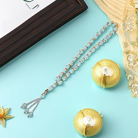 33 Bead Muslim Prayer Beads, Tibetan Resin, Mala Necklace, Buddhist Stretch Bracelet, Rosary Worship Accessories, Base, lack of blue