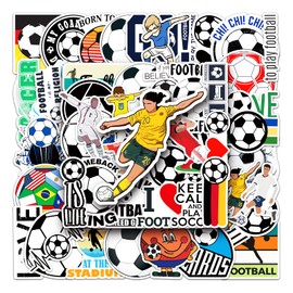 Soccer Sticker Set, 50 Pieces, Waterproof, Brand Stickers, Suitable for Suitcases, Cars, Motorcycles, Helmets, Skateboarding, Guitars, Others