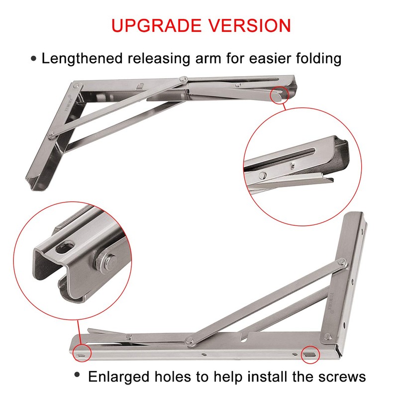 YUMORE Folding Shelf Brackets 12", Max Load: 330lb Heavy Duty
