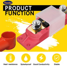 Tiooka 200 Amp ANL Fuse Holder Kit for Marine Automotive Battery Fuse with Cover High Temperature Resistant Red