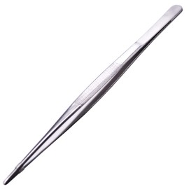 HINMAY 12-Inch Long Stainless Steel Tweezers Tongs Straight Tweezers - Extra Long Kitchen Food Tweezers Tongs for BBQ Grilling Cooking Roasting and Serving