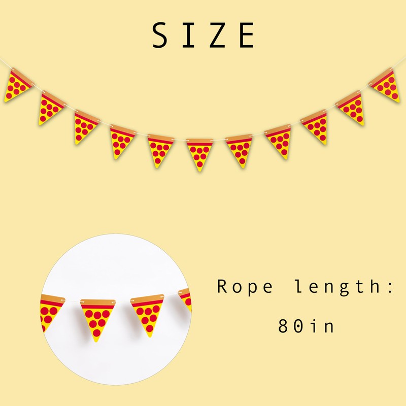 GIOGUK 11Pcs Italian Pizza Picnic Birthday Party Garland Banner