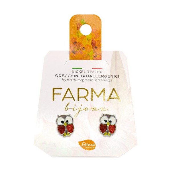 Farma Bijoux Earrings Brown Owl 6mm