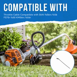 SeDeplacer Throttle Cable Compatible with Stihl fs56rc fc56 FS70r fs50 KM56rc fs56r String Trimmer/Weed Trimmer(L:16-1/4")