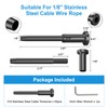 RailinGo 50Pack 1/8" Black Invisible Cable Railing Kit, T316 Stainless