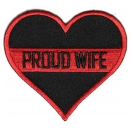 philmorco PROUD WIFE WITH HEART SHAPE Iron on Small Badge Patch for Biker Vest p4777