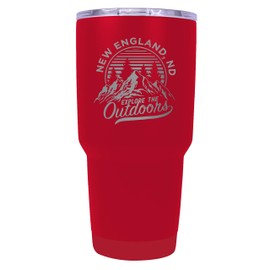 R and R Imports New England North Dakota Souvenir Laser Engraved 24 oz Insulated Stainless Steel Tumbler Red.