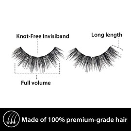 Ardell Remy Lash 776, 100% Premium Grade Remy Hair False Lashes with Invisiband, 4 pairs