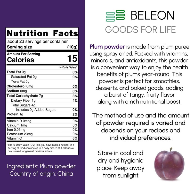 Plum Powder - Pure All Natural Powder for Baking, Flavoring,