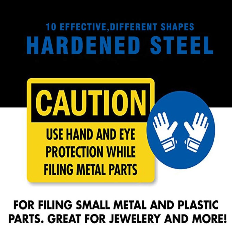 10Pcs Needle File Set- Hardened Alloy Steel, Mini Set Includes