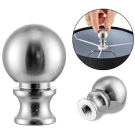 2 Packs Lamp Finial Cap Knob Lamp Decoration for Lamp Shade, Lamp Nut (Threaded 1/4-27) Silver Lamp Finials Head Decoration Topper for Table and Floor Lamps