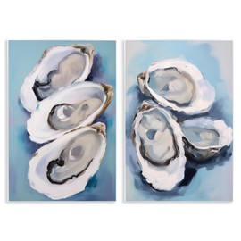 Stupell Industries Trio Half Shell Oysters 2 pc Wall Plaque Art Set Design by Petal Prints Design, 10 x 15