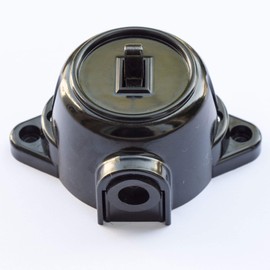Switch Surface-Mounted On/Off Switch Insert, 10 A/250 V, IP20 Black Retro