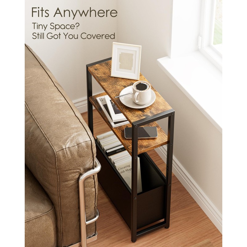 Apetaccat Narrow Side Table End Table, 3-Tier Side Table with