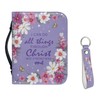 Tutolipy Floral Butterfly Verse Print Bible Carrying Case Set for