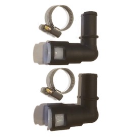 (Set of TWO) UPGRADED 800-416 Stronger than OEM Heater Core Coolant Hose Quick Disconnect 90 Degree Elbow Connectors w/Clamps ONLY FITS: 5/8" Tube and 5/8" Heater Hose.