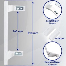 MONTERAL Door Handles 743067000 7430670 for Liebherr Fridge Replacement Parts Door Handle White Freezer Handle Set Includes 2 Caps Guarantee 10 Year Warranty