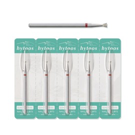 HYTOOS 3mm Inverted Cone Cuticle Clean Nail Drill Bits, 5Pcs/Set Russian Diamond Nail Bit Professional Safety Under Nail Cleaner Burr for Cuticle Dead Skin, Electric Nails Drill Accessories, Fine