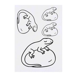 4 x 'Lizard' Temporary Tattoos - Water Resistant, Skin-Safe, Non-Toxic Transfers, Mixed Sizes (TO00086162)