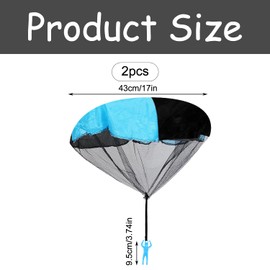 Luckious 2 Pack Parachute Toy Soldiers - Hand-Tossed Army Men for Outdoor Fun - Ideal Paratrooper Flying Toys for Boys and Girls - Perfect Blue and Red