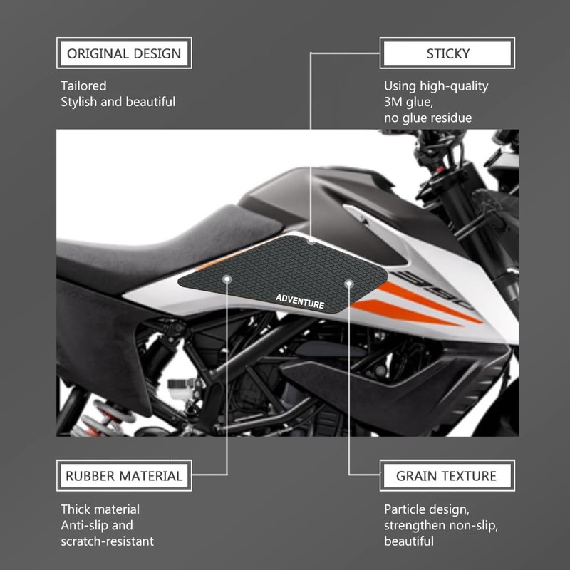 390 Adventure 2025 Motorcycle Tank Traction Pad Anti Slip Sticker
