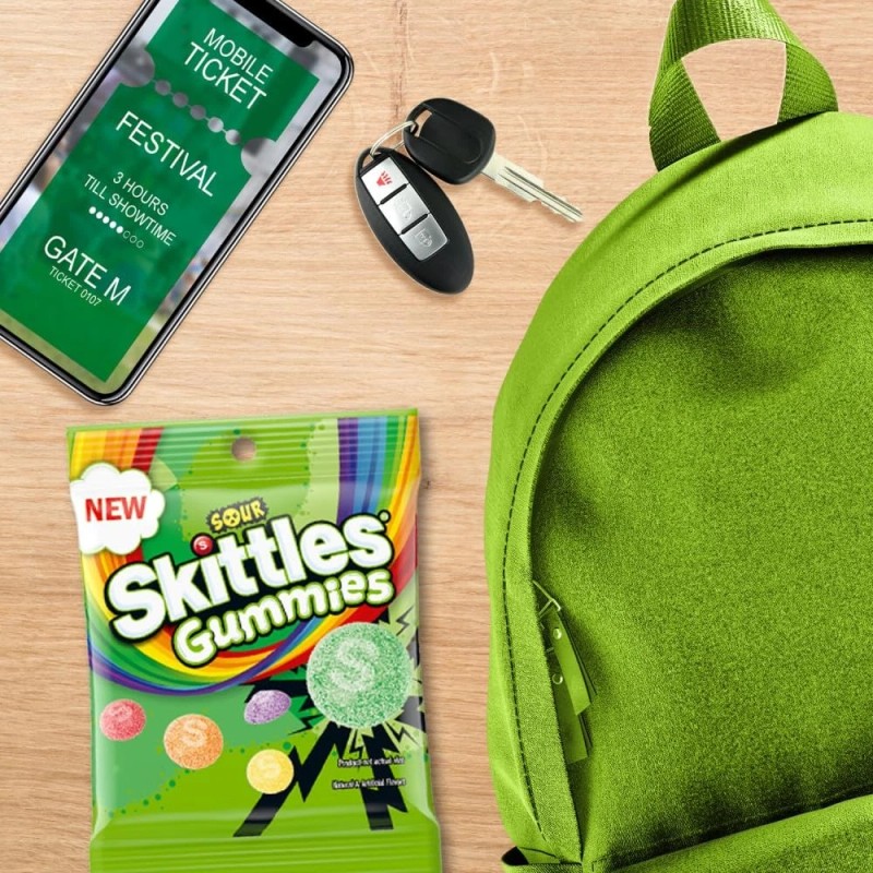 Skittles Sour Gummy Candy Pack 12 Bags 5.8Oz Assorted Fruity