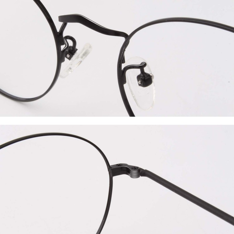 CGID Round Fake Glasses for Men Women Glasses Frame Metal