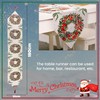 Trimming Shop Christmas Table Runner Wreath Woven Long Cotton Linen