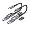 JBTOP 20Gbps Android Auto USB C Cable 2-in-1 [1ft, 2Pack]