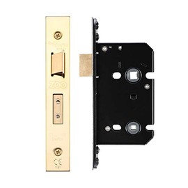 Zoo ZBC64EB Bathroom Lock 57mm in Electro Brass
