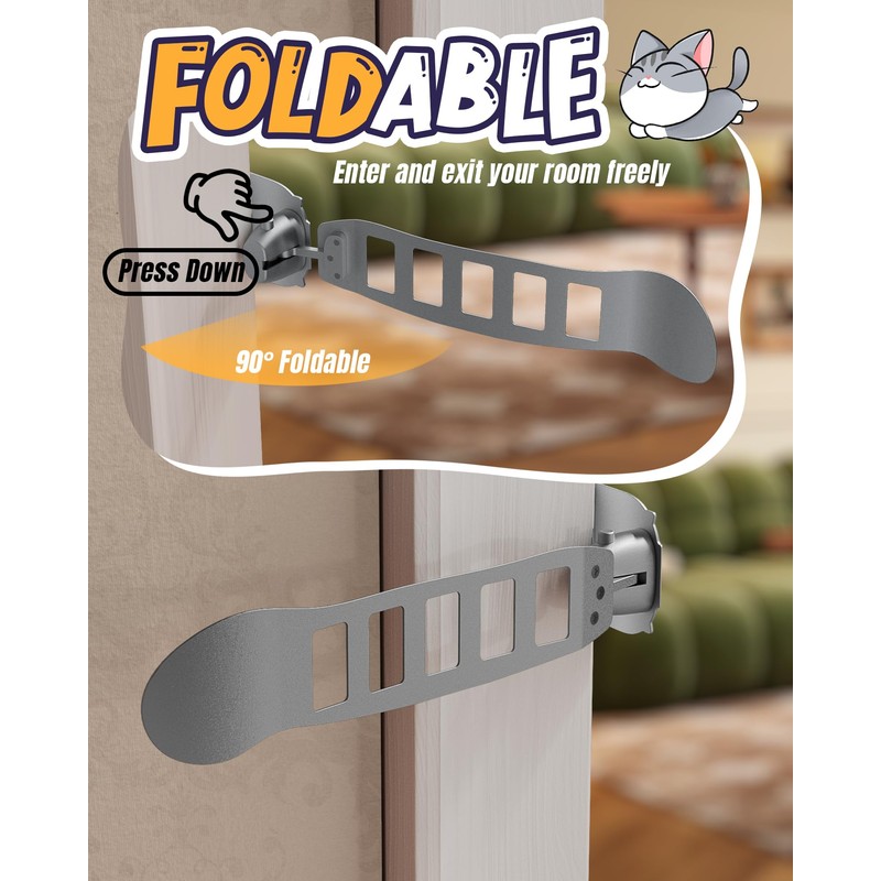 Pawmee Metal Cat Door Stopper, Door Prop for Cats, Easy
