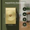 Moquin Brushed Gold Door Knob with Lock, Gold Zinc-Alloy Heavy