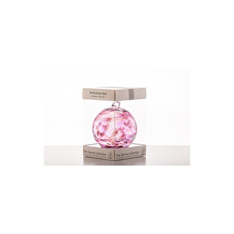 Sienna Glass BB10FEB February Birthstone Friendship Ball, Amethyst
