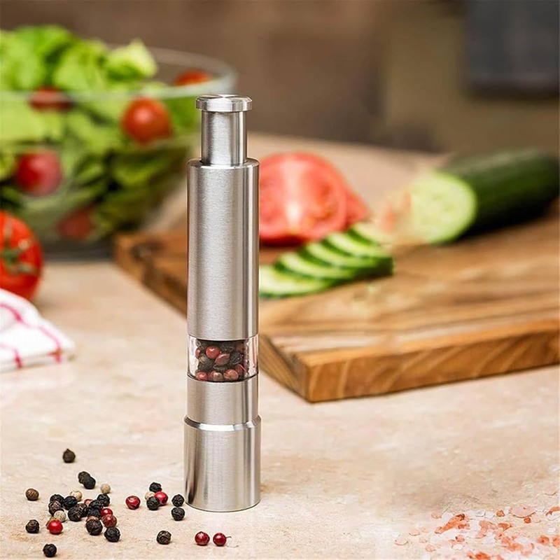 TOBEOME 2PCS Manual Salt and Pepper Grinder Set Stainless Steel