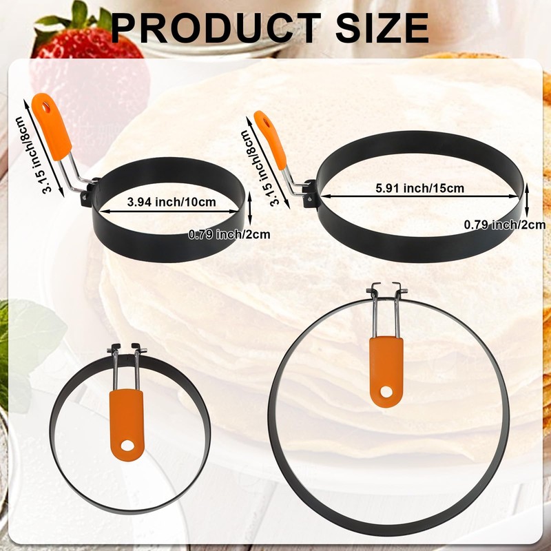 Egg Ring Pancake Ring Set 6 Pcs Stainless Steel Fried