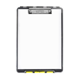 Dexas Clearview Clipcase Clipboard, 13.75 x 9.5 in, Gray/Yellow. See Papers Clearly Outdoors, Stay Organized and Dry. Ideal for Coaching, Teaching, homeschooling, Art, Trades, and Medical pros.