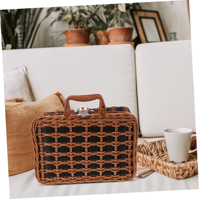 BESPORTBLE Portable Suitcase Box with Lid Stylish Storage Container for