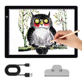 A4 Light Pad - Diamond Painting Light Board, 3 Levels Adjustable Brightness Tracing Light Box, Type-C USB Power Cable LED Light Pad for Diamond Painting, Weeding Vinyl, Drawing