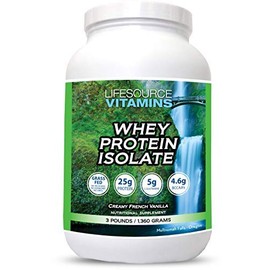 LifeSource Vitamins 3lb Grass Fed Whey Protein Isolate -Creamy French Vanilla w/ Stevia