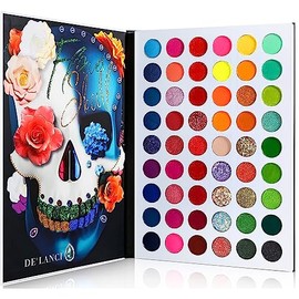 DE'LANCI Gran Paleta de Sombras de Ojos Coloridas Profesionales con 54 Colores, Sombra de Ojos Brillante de Neón, Mate, Brillo, Maquillaje en Polvo Al