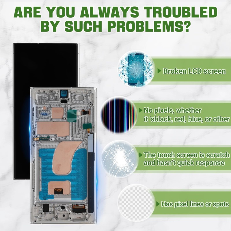 [US Version][with Frame] SWARK New TFT LCD Display Replacement for