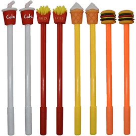 Maydahui Cute Hamburger Potato Cola Ballpoint Pen, Set of 12, 0.5mm, Black Ink, Stylish, Food, Gel Ballpoint Pen, Cute, Stationery, Kids, Students, Gift, Present