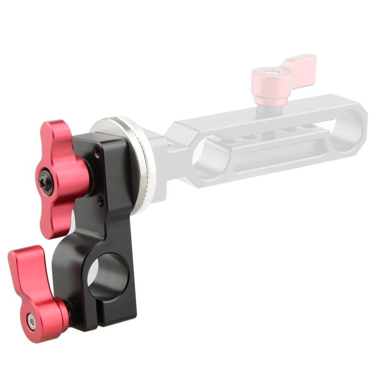 CAMVATE 15mm Rod Clamp with Male Rosette Mount (Black Thumbscrew)
