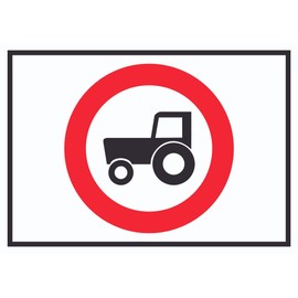 HB Print Passage Prohibited Tractor Symbol Sign