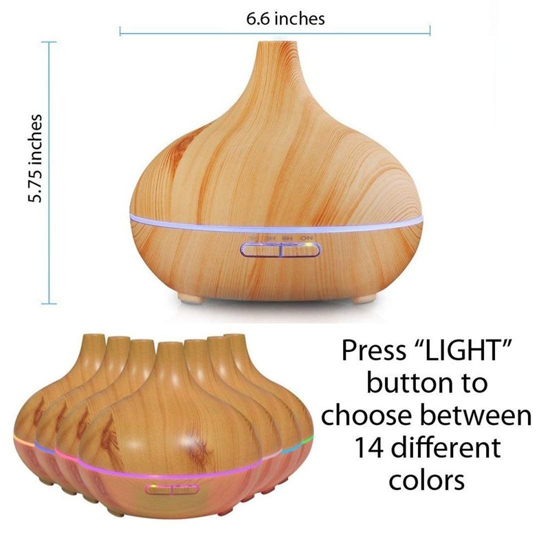 Aroma Essential Oil Diffuser, JoySusie 500ml Wood Grain Ultrasonic Cool