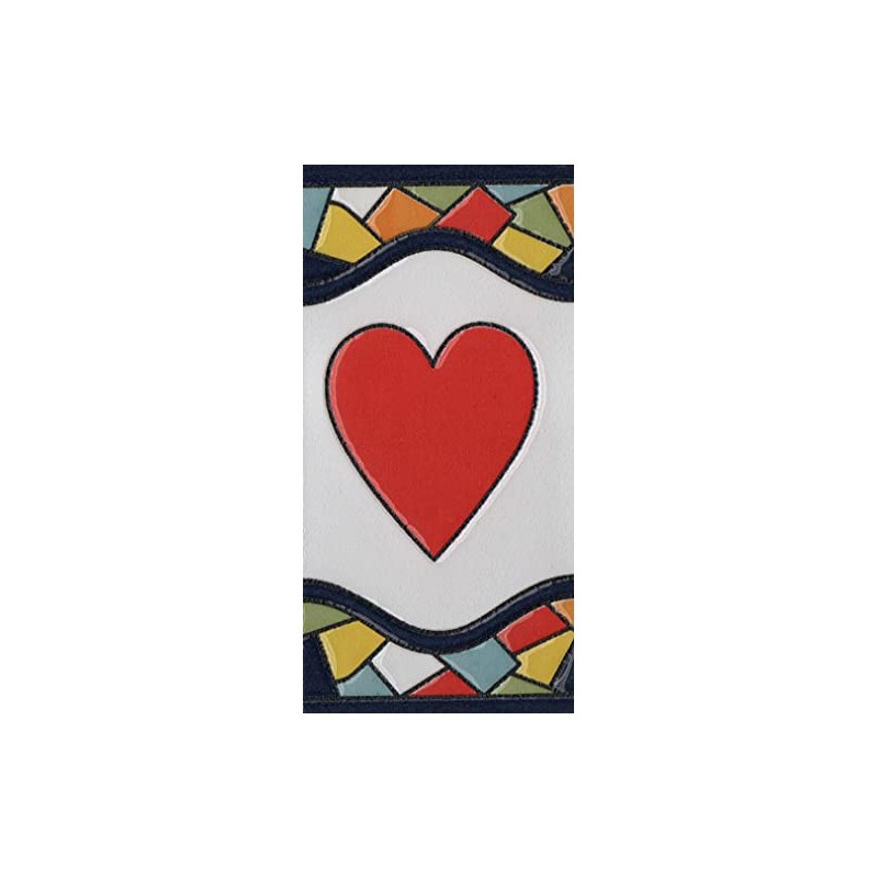 4.3' x 2.2' 11cm x 5.5cm Spanish Mosaic Hand-Painted Number
