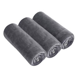 SINLAND Microfiber Gym Towels Sports Fitness Workout Sweat Towel Fast Drying 3 Pack Grey 16 Inch X 32 Inch