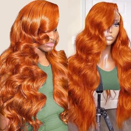 SoulReaver Ginger Lace Front Wig Human Hair 13x6 Body Wave 22 Inch HD Transparent Lace Frontal 350 Color Frontal Pre Plucked Natural Hairline For Women 200 Density Minimal Shedding Tangle Free