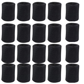 10 Pairs Sports Wristbands, Wrist Sweatbands for Men & Women, Stretchy & Sweat Absorbing Cotton Terry,Perfect for Basketball, Football, Tennis, Soccer, Running & Working Out