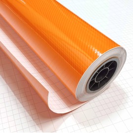 DIYAH 6D High Gloss Orange Carbon Fiber Vinyl Bubble Free Air Release Car Wrap Film Automotive DIY Decals with Hand Tools (12" X 60" / 1FT X 5FT)